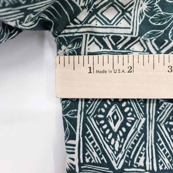 Cooke Street Shirt Mens Large Hawaiian Green Tapa Camp‎ Button Up All Over Print - Picture 8 of 11